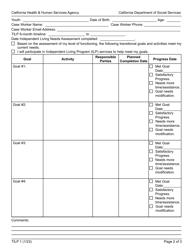 Form TILP1 Transitional Independent Living Plan &amp; Agreement - California, Page 2