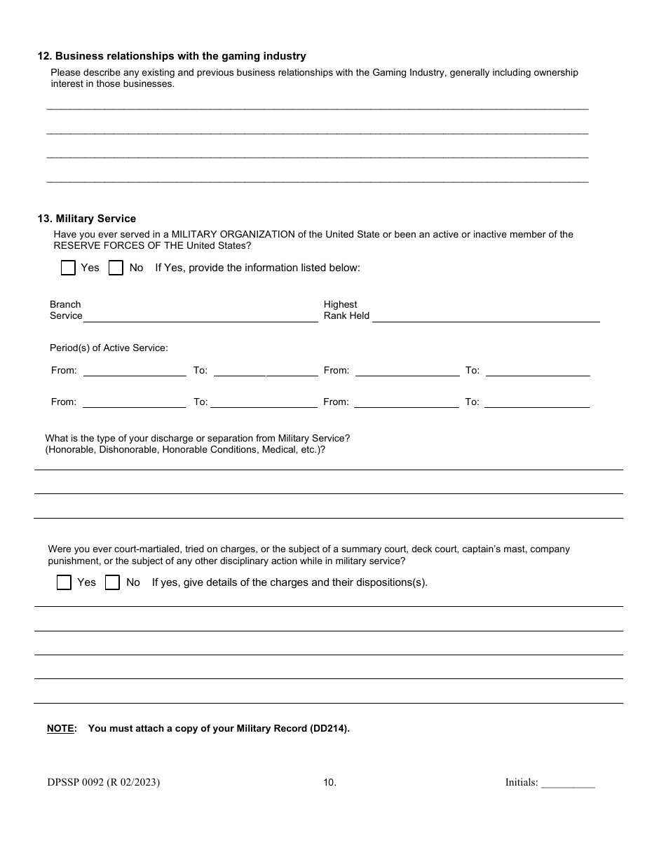 Form DPSSP0092 Gaming Employee Certification Application - Louisiana, Page 14