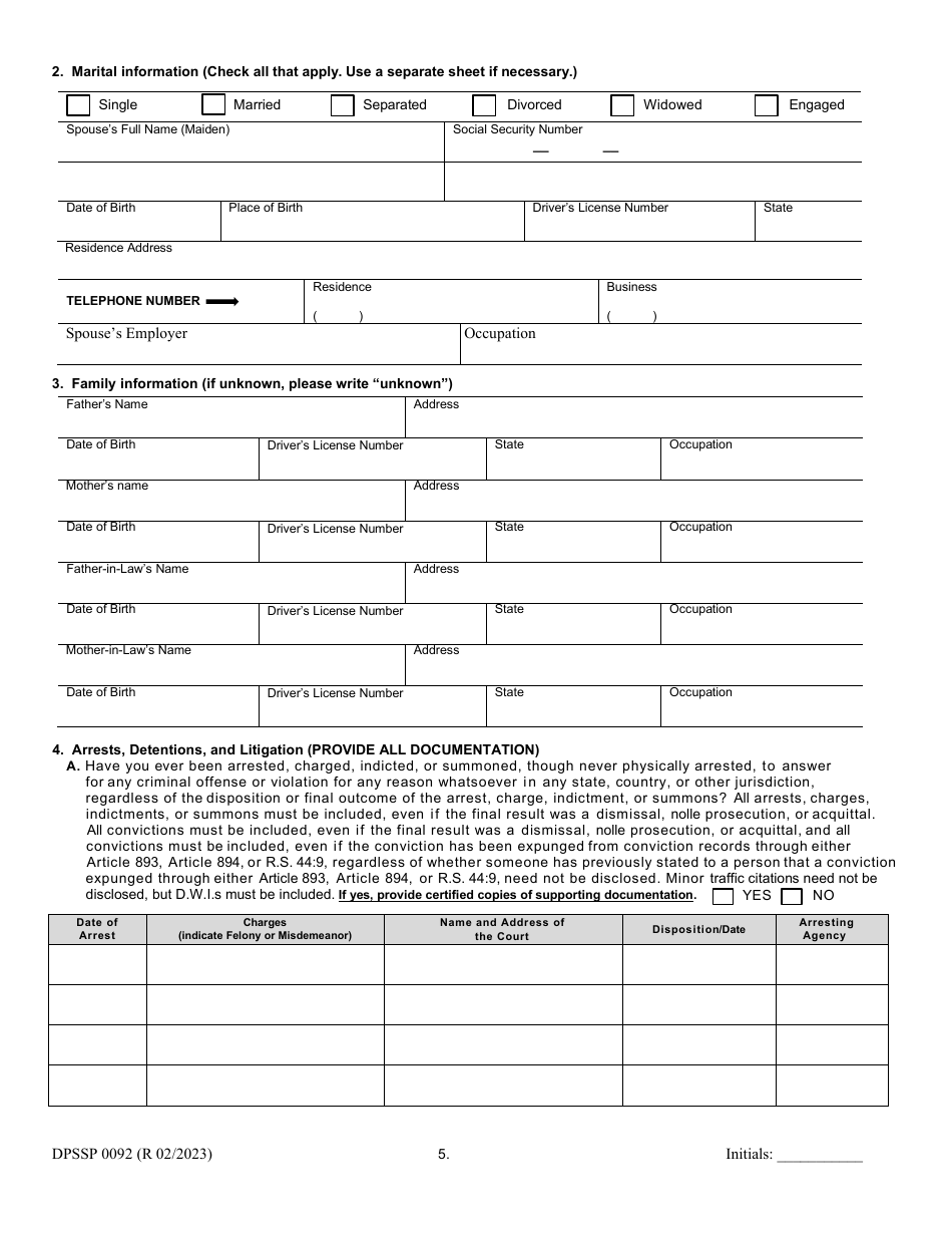 Form DPSSP0092 Gaming Employee Certification Application - Louisiana, Page 9