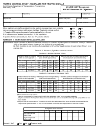 Document preview: Form SFN7924 Traffic Control Study - Warrants for Traffic Signals - North Dakota