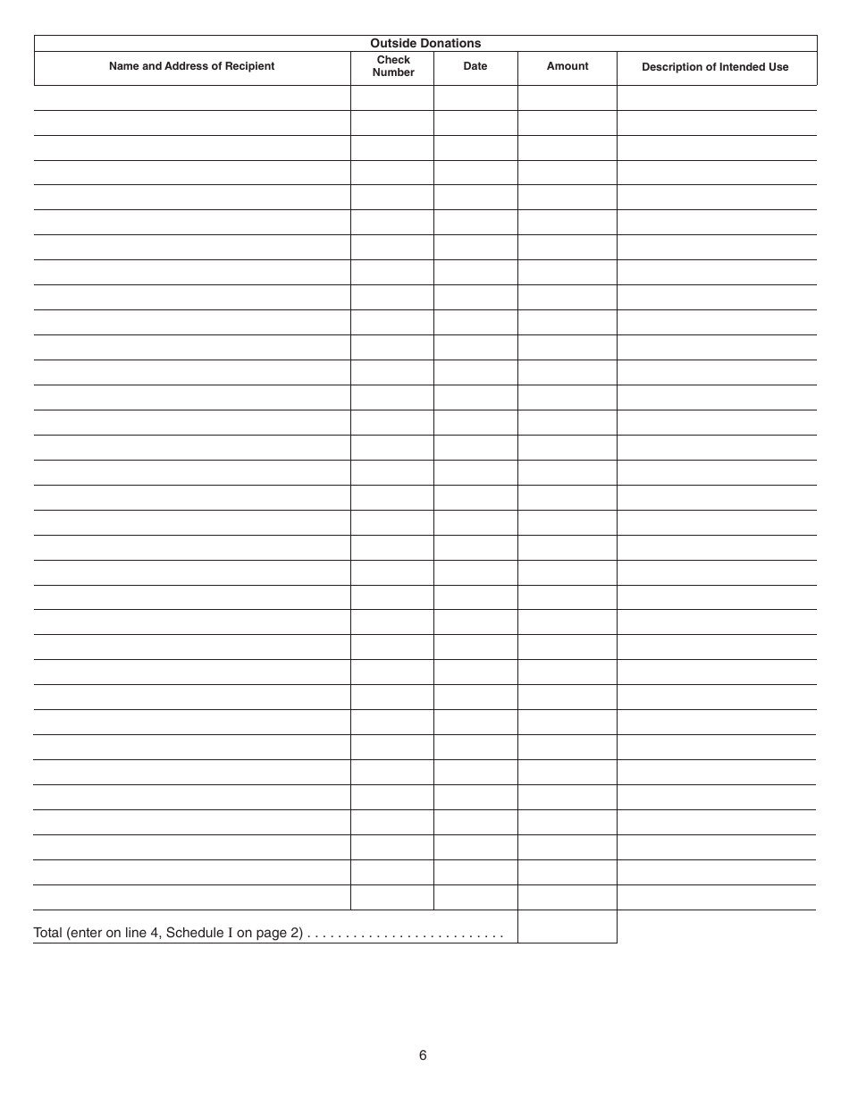 Form 35C Nebraska Class II Bingo Quarterly / Annual Report - Nebraska, Page 6