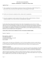 Board/Commissions/Committee Application - City of San Juan Bautista, California, Page 2