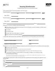 Form CFWB-027 Housing Questionnaire - New York City