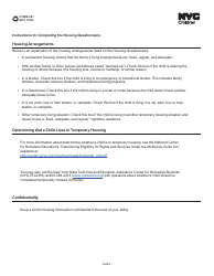 Form CFWB-027 Housing Questionnaire - New York City, Page 2
