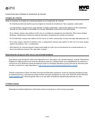 Formulario CFWB-027 Cuestionario De Vivienda - New York City (Spanish), Page 2