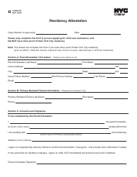 Document preview: Form CFWB-067 Residency Attestation - New York City