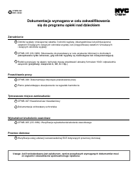 Document preview: Form CFWB-022 Documentation Required for Child Care Eligibility - New York City (Polish)