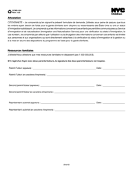 Form CFWB-024 Recertification Signature Page - New York City (French), Page 2