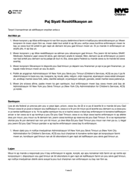 Form CFWB-024 Recertification Signature Page - New York City (Haitian Creole)