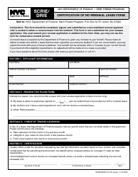 Document preview: Scrie/Drie Certification of No Renewal Lease Form - New York City