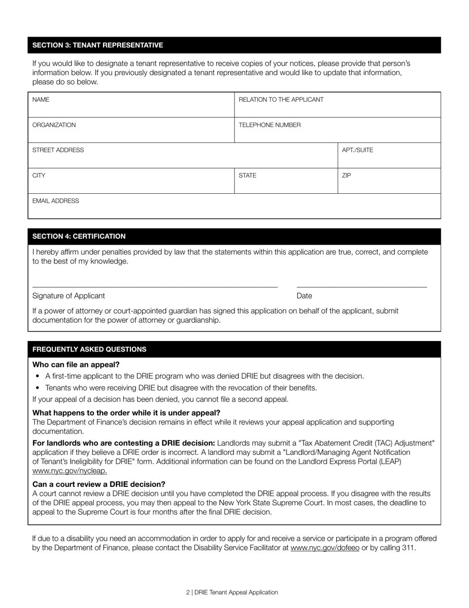 New York City Disability Rent Increase Exemption Tenant Appeal