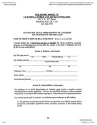 Petition for Initial Determination of Eligibility for Licensure or Certification - Oklahoma, Page 2