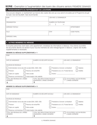Senior Citizen Rent Increase Exemption Initial Application - New York City (French), Page 2