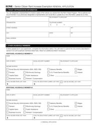 Senior Citizen Rent Increase Exemption Renewal Application - New York City, Page 2