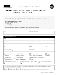 Document preview: Senior Citizen Rent Increase Exemption Renewal Application - New York City