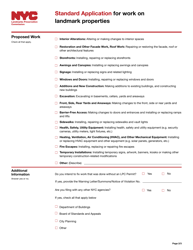 Standard Application for Work on Landmark Properties - New York City, Page 2