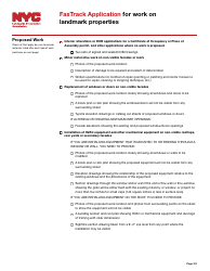 Fastrack Application for Work on Landmark Properties - New York City, Page 2