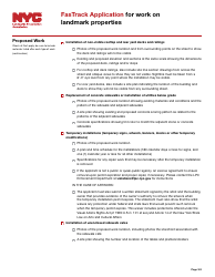 Fastrack Application for Work on Landmark Properties - New York City, Page 3