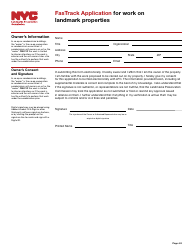 Fastrack Application for Work on Landmark Properties - New York City, Page 4