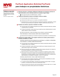 Solicitud Fastrack Para Trabajos En Propiedades Historicas - New York City (Spanish), Page 2