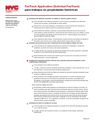 Solicitud Fastrack Para Trabajos En Propiedades Historicas - New York City (Spanish), Page 3