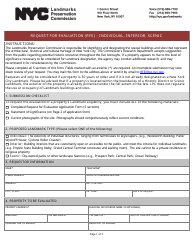 Document preview: Request for Evaluation (Rfe) - Individual, Interior, Scenic - New York City