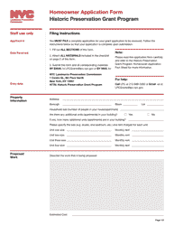 Homeowner Application - Historic Preservation Grant Program - New York City, Page 4