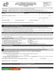 Plan Year Enrollment/Change Form - Medical Spending Conversion (Msc) Premium Conversion Program - New York City