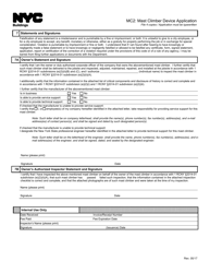 Form MC2 Mast Climber Device Application - New York City, Page 2