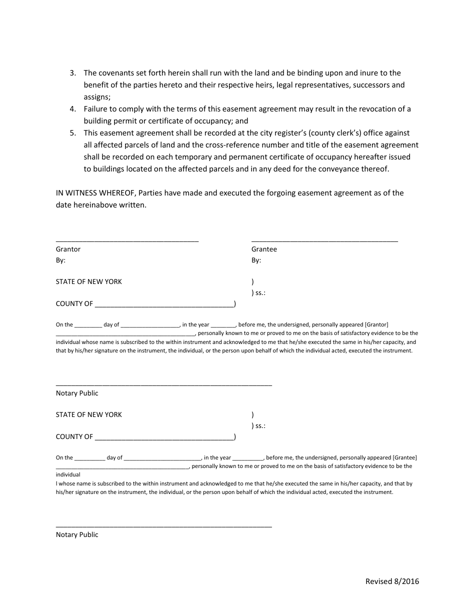 New York City Light and Air Easement Agreement - Fill Out, Sign Online ...