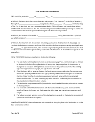 Document preview: Sign Restrictive Declaration - New York City