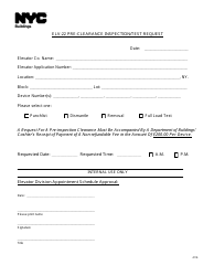 Document preview: Form ELV-22 Pre-clearance Inspection/Test Request - New York City