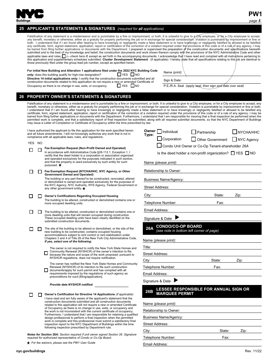 Form PW1 - Fill Out, Sign Online And Download Fillable PDF, New York ...