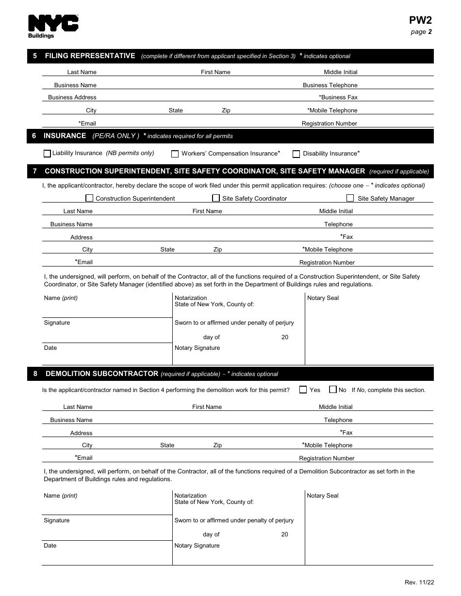 Form PW2 Download Fillable PDF or Fill Online Work Permit Application ...