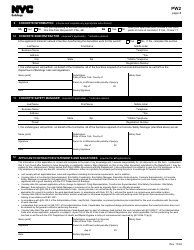 Form PW2 Work Permit Application - New York City, Page 3