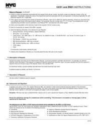 Instructions for Form CCD1, ZRD1 - New York City, Page 2