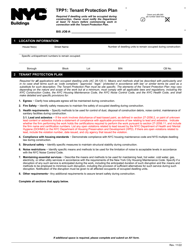 Document preview: Form TPP1 Tenant Protection Plan - New York City