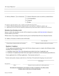 Form 560 Real Estate Sales Pre-licensing Education Course Application - Nevada, Page 2