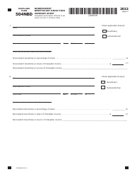 Maryland Form 504NBD (COM/RAD-319-1) Nonresident Beneficiary Deduction Summary Sheet - Maryland, Page 2