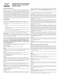 Maryland Form 504UP (COM/RAD-302) Underpayment of Fiduciary Income Tax - Maryland, Page 3