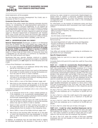 Maryland Form 504CR (COM/RAD-057) Business Income Tax Credits for Fiduciaries - Maryland, Page 10