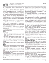 Maryland Form 504CR (COM/RAD-057) Business Income Tax Credits for Fiduciaries - Maryland, Page 19