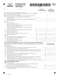 Maryland Form 504CR (COM/RAD-057) Business Income Tax Credits for Fiduciaries - Maryland, Page 5