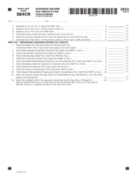 Maryland Form 504CR (COM/RAD-057) Business Income Tax Credits for Fiduciaries - Maryland, Page 8