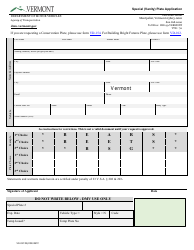 Form VD-017 Special (Vanity) Plate Application - Vermont, Page 3