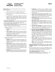 Maryland Form 501INJ (COM/RAD070) Injured Spouse Claim Form - Maryland, Page 2