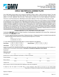 Document preview: Form SP45 Circa 1982 Replica License Plate - Nevada