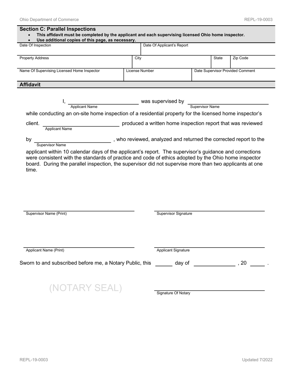Form REPL-19-0003 Home Inspector License Initial License Application - Ohio, Page 8