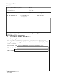 Form VR-1 Request for Variance Form - New Hampshire, Page 2