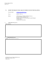 Form VR-1 Request for Variance Form - New Hampshire, Page 5